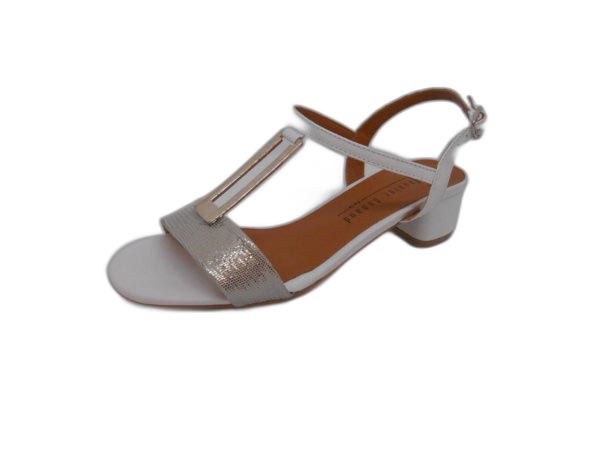 Sandale en cuir blanc et cuir diamond