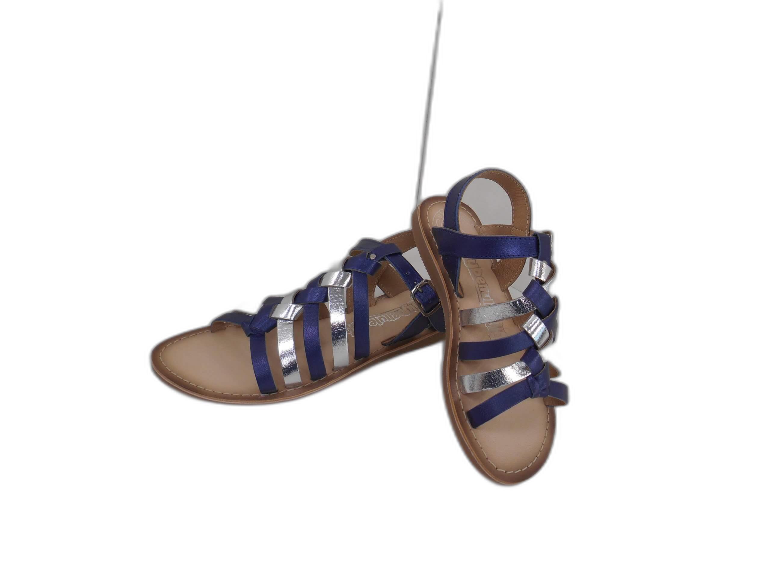 Sandale bleue et argent Libellule Chaussures M.C. Lefevre