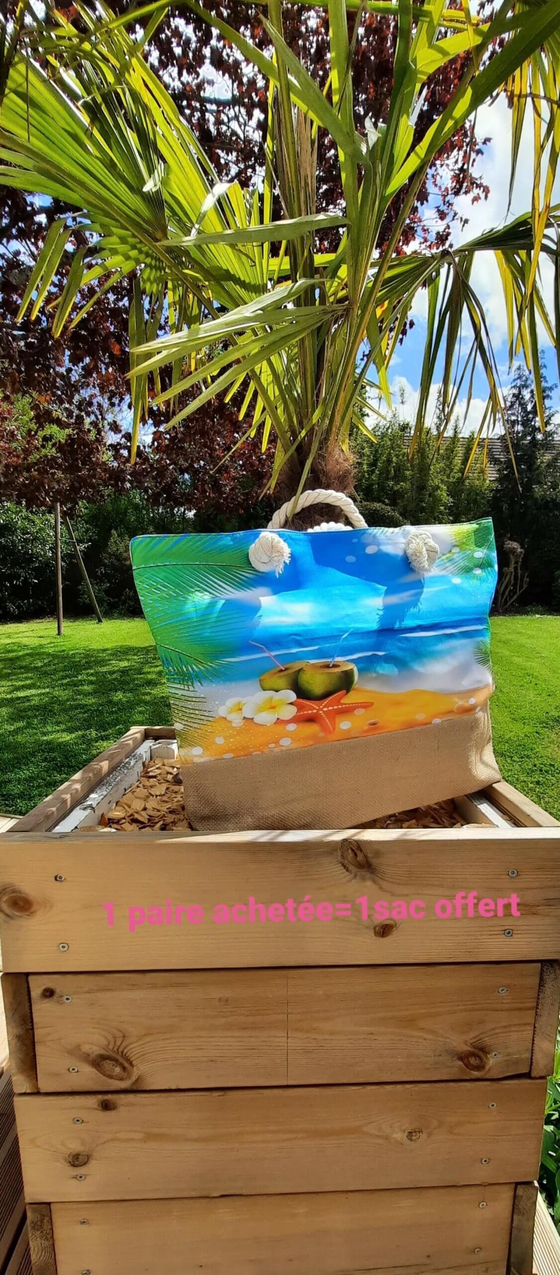 1 paire achetée  –  1 Sac de Plage offert