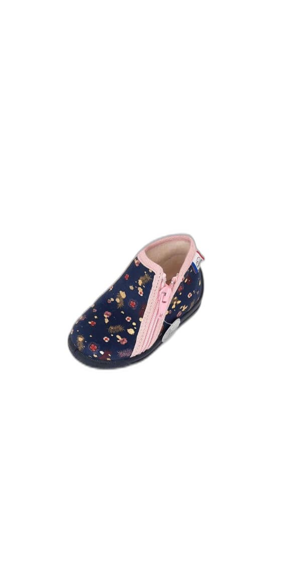 Pantoufle Bellamy Mimi fleurs marine