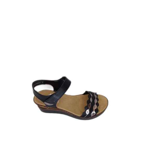Sandale compensée Rieker V38F3-00 Noir
