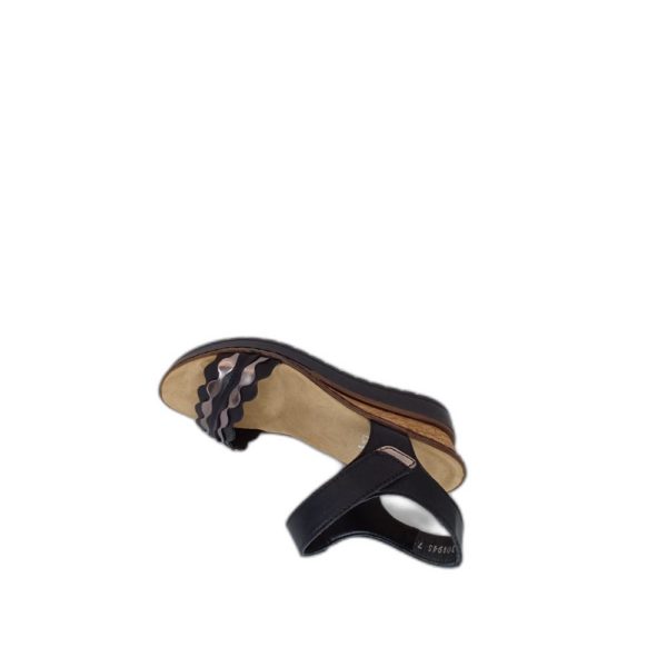 Sandale compensée Rieker V38F3-00 Noir – Image 3