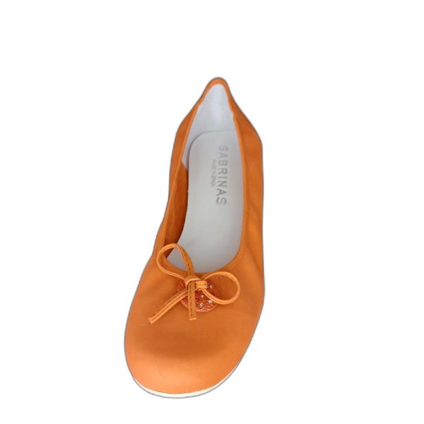 Ballerine Sabrina's en cuir nubuck orange – Image 2