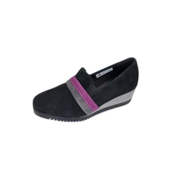 Compensé confort noir gris et violet