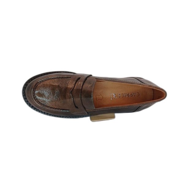 Mocassin collège Caprice 9-9-24602-29 Khaki Vernis