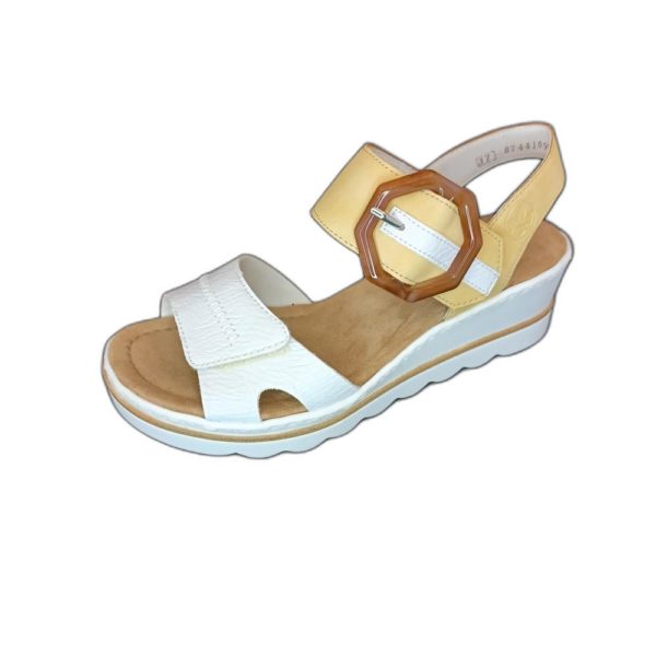 Sandale Rieker 67476-69 Blanc/Jaune