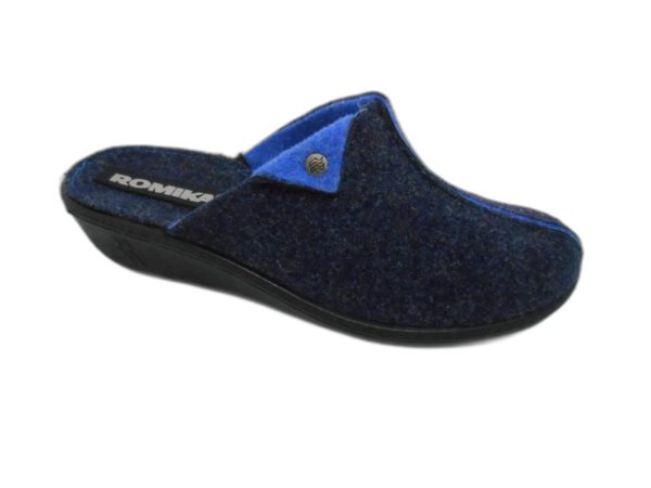 Mule Romilastic en laine bleue