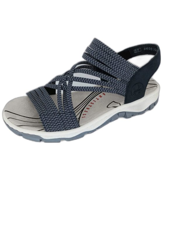 Sandale anatomique Rieker 68888-14 bleu pacifique et blanc