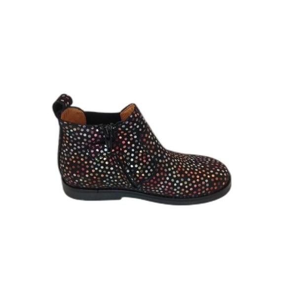 Bottine Froddo en nubuck noir imprimé pois multicolore G3160174-6