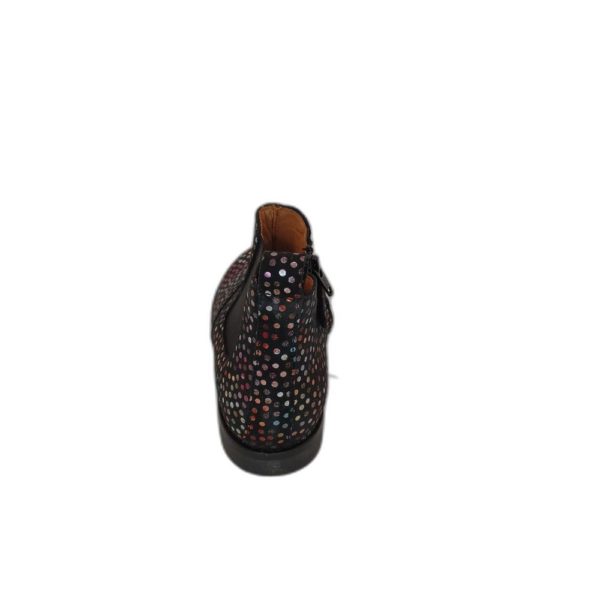 Bottine Froddo en nubuck noir imprimé pois multicolore G3160174-6