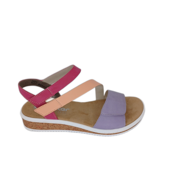 Sandale Rieker V3670-90 Violet/abricot/fushia