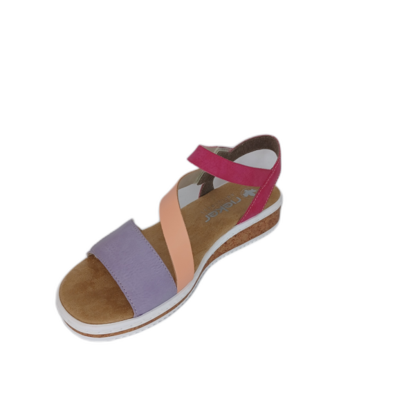 Sandale Rieker V3670-90 Violet/abricot/fushia