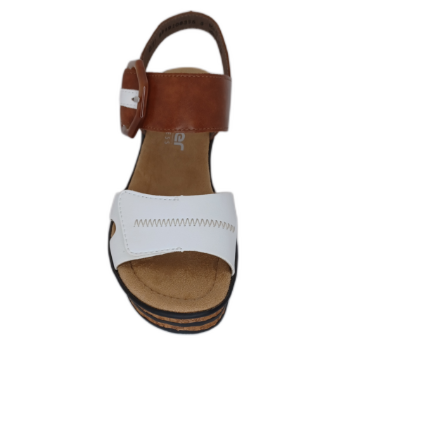 Sandale Rieker 68176-80 Blanc/Cognac