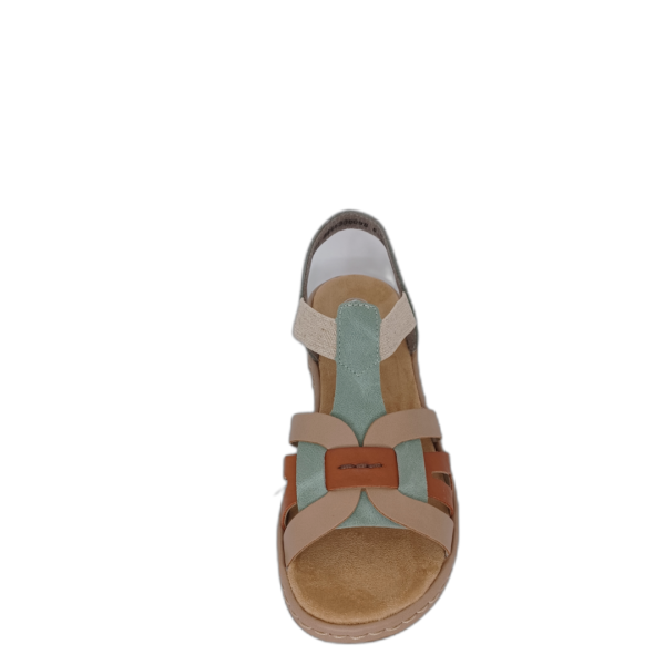 Sandale Rieker 65918-52 menthe/cognac/beige
